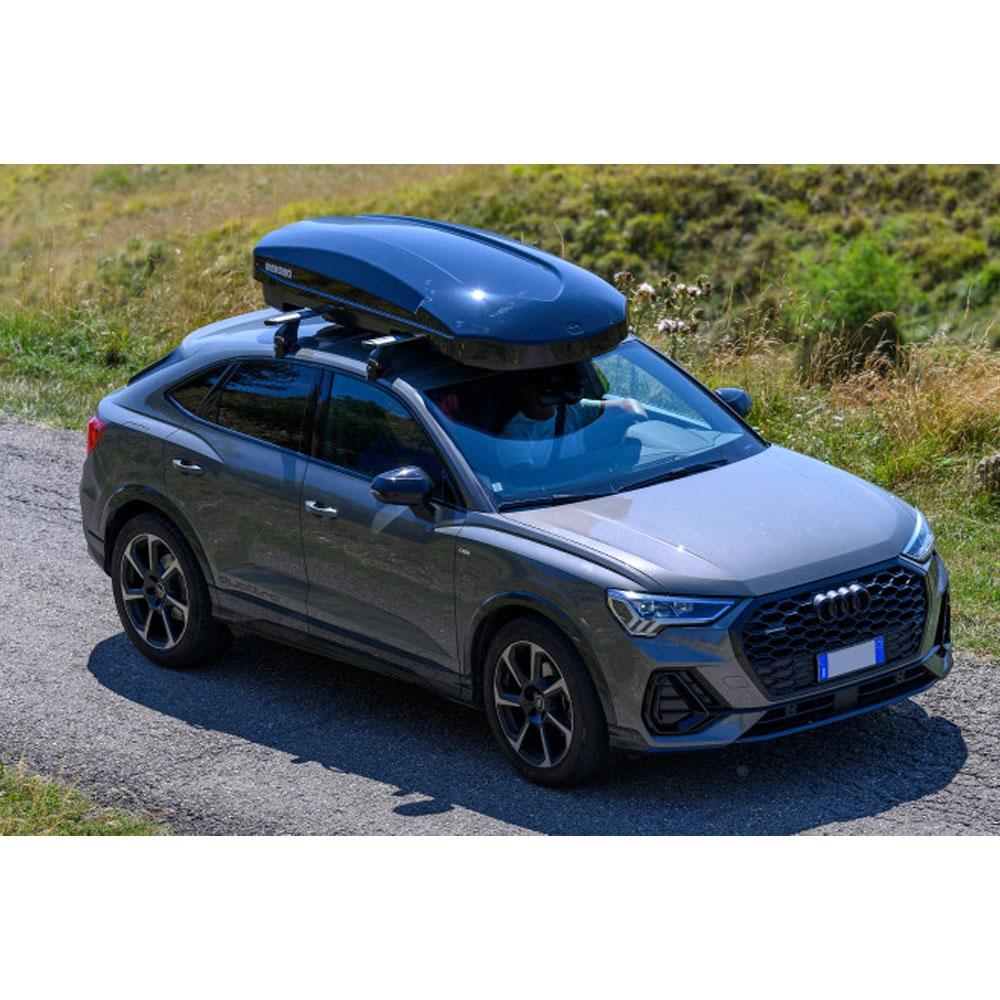 Menabo - Μπαγκαζιέρα Οροφής Satellite 550 Duo Black με T-track σε Μαύρο Γυαλιστερό Χρώμα από ABS Πλαστικό με Διαστάσεις 198x94x36 cm - 1 Τεμ. (14290/MB)