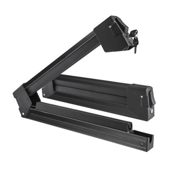 Menabo - Βάση Σκι Οροφής Αλουμινίου Yelo 4 NS Black με Κλειδί για 4 Ζευγάρια Σκι ή 2 Snowboard για Ασφαλή Μεταφορά Φορτίου - 1 Σετ (14590/MB)