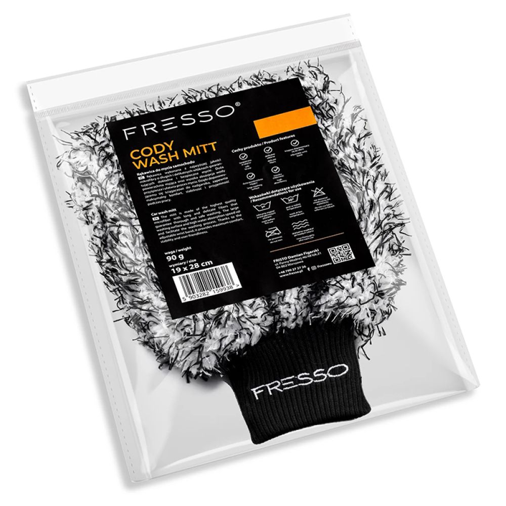 Fresso - Γάντι Πλυσίματος Cody Wash Mitt με Μικροΐνες σε Διαστάσεις 19x28 cm για Ασφαλές Πλύσιμο Αυτοκινήτου με Μεγάλη Επιφάνεια Καθαρισμού - 1 Τεμ. (159938/FRE)