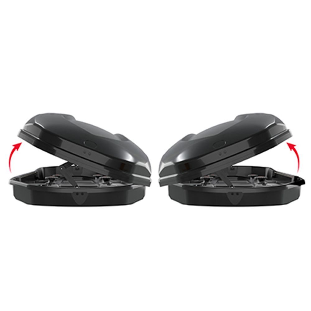 Menabo - Μπαγκαζιέρα Οροφής Satellite 600 Duo Black Crab με Δαγκάνες σε Μαύρο Γυαλιστερό Χρώμα από ABS Πλαστικό με Διαστάσεις 197,6x94,1x46,7 cm - 1 Τεμ. (16920/MB)