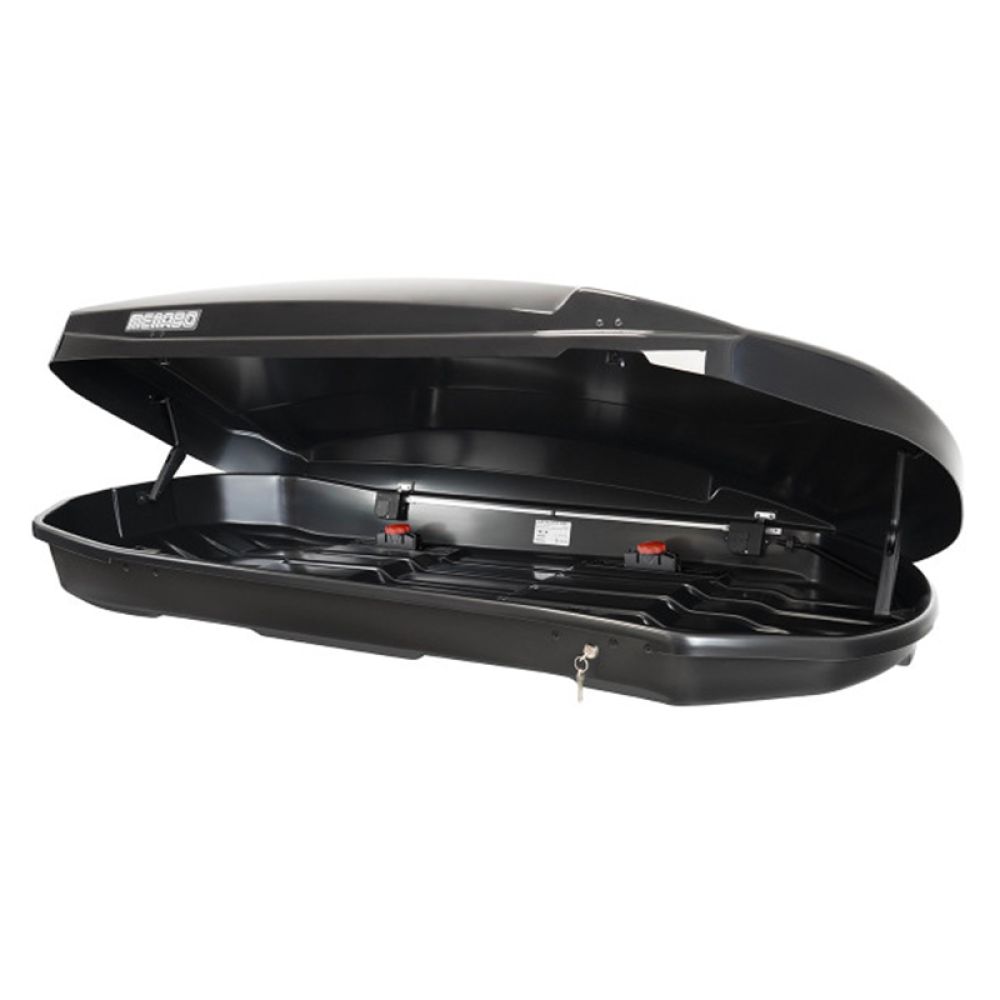 Menabo - Μπαγκαζιέρα Οροφής Satellite 550 Duo Black Crab με Δαγκάνες σε Μαύρο Γυαλιστερό Χρώμα από ABS Πλαστικό με Διαστάσεις 198x94x36 cm - 1 Τεμ. (16930/MB)
