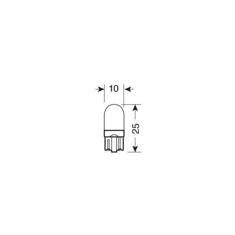 T10 W5W 12V W2,1x9,5d 100lm MEGA-LED 3 ΛΕΥΚΟ ΦΩΣ 10x25mm 2ΤΕΜ.