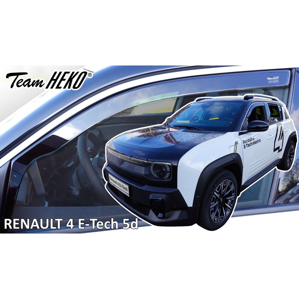 Heko - Ανεμοθράυστες για Renault 4 E-Tech Electric 5 Doors 2025+ Ζευγάρι Απο Εύκαμπτο Φιμέ Πλαστικό - 2 τεμ. (ΑΝΕΜ.27037)
