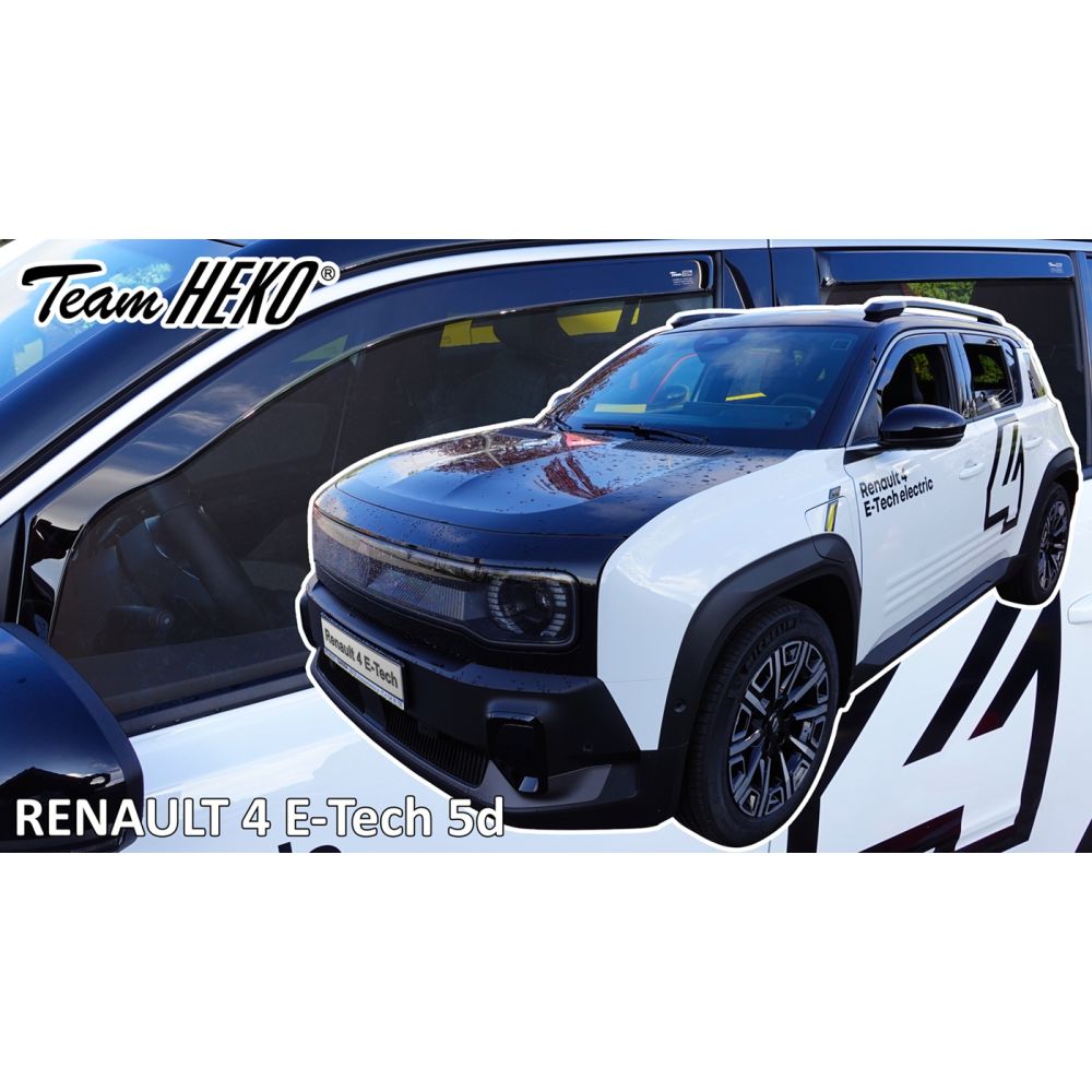 Heko - Ανεμοθραύστες για Renault 4 E-Tech Electric 5 Doors 2025+ ΣΕΤ ΑΝΕΜΟΘΡΑΥΣΤΕΣ (4ΤΕΜ) Σετ Αυτοκινήτου Απο Εύκαμπτο Φιμέ Πλαστικό - 4 τεμ. (ΑΝΕΜ.SET27038)