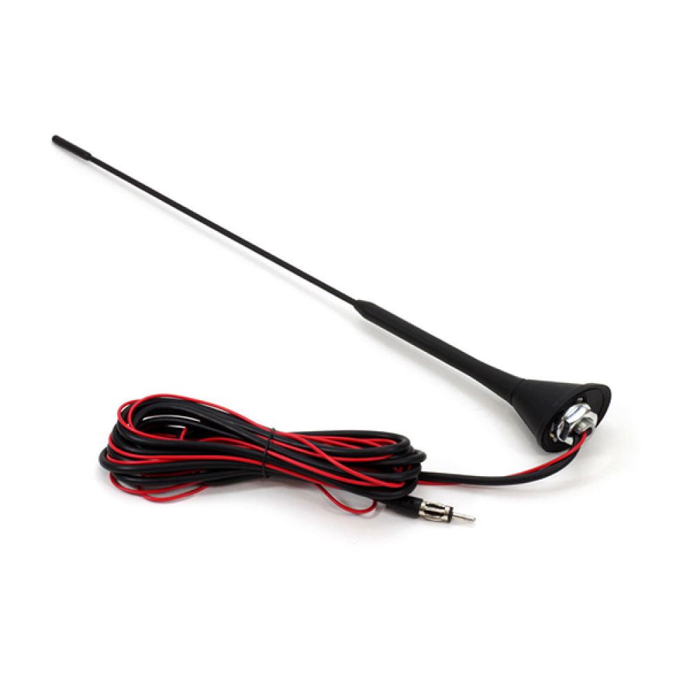 Amio – Κεραία Οροφής Αυτοκινήτου ANT08 40cm με Ενισχυτή και Καλώδιο 3m για Ενισχυμένη Λήψη Σήματος – 1 Τεμ. (01511/AM)