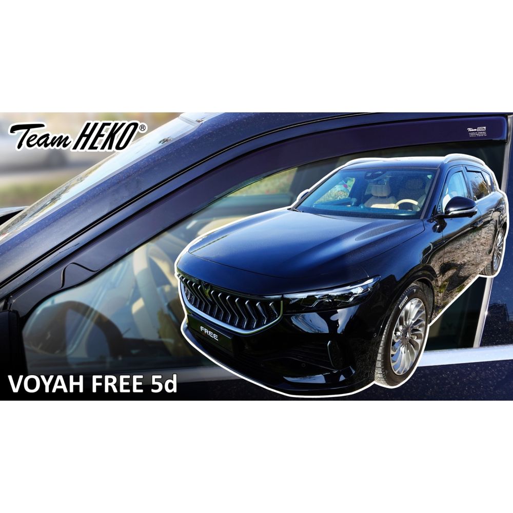 Heko - Ανεμοθραύστες για Voyah Free 5 Doors 2021+ Ζευγάρι Απο Εύκαμπτο Φιμέ Πλαστικό - 2 τεμ. (ΑΝΕΜ.29139)