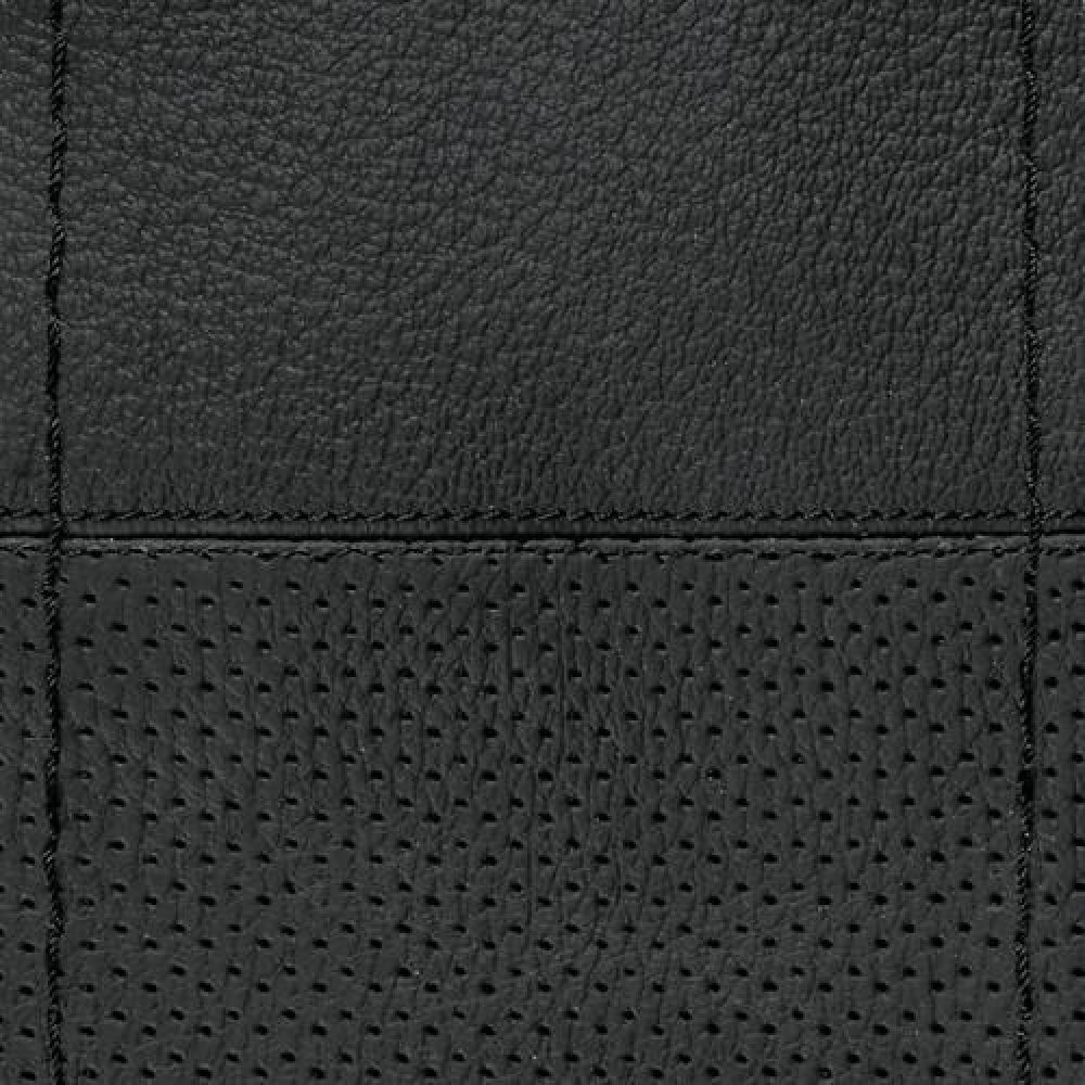 Lampa Κάλυμμα Τιμονιού Αυτοκινήτου Sport Leather Top Grip Δετό 37-39εκ. Λείο & Διάτρητο Γνήσιο Δέρμα Μαύρο με Μαύρη Ραφή 1-τεμ. (L3299.8)