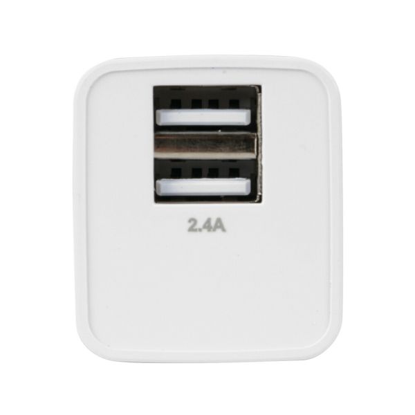 ΦΟΡΤΙΣΤΗΣ ME OIKIAKH ΠΡΙΖΑ 220/240V 12W 2400mA ΜΕ 2 ΘΥΡΕΣ USB (A+A) LAMPA - 1 ΤΕΜ