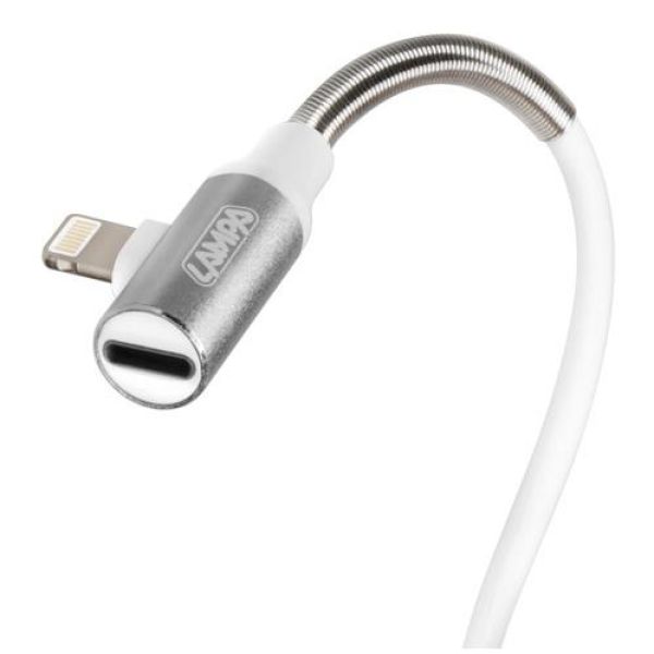 ΠΡΟΣΦΟΡΑ ΚΑΛΩΔΙΟ USB ΦΟΡΤΙΣΗΣ ΚΑΙ ΑΝΤΑΠΤΟΡΑΣ ΑΚΟΥΣΤΙΚΩΝ APPLE (8 PIN) 90 ΜΟΙΡΩΝ IRON SILVER LINE (100 cm)
