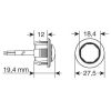 ΦΩΣ ΟΓΚΟΥ 12/24V LED ΛΕΥΚΟ ΣΤΡΟΓΓΥΛΟ 19,5mm 1ΤΕΜ.