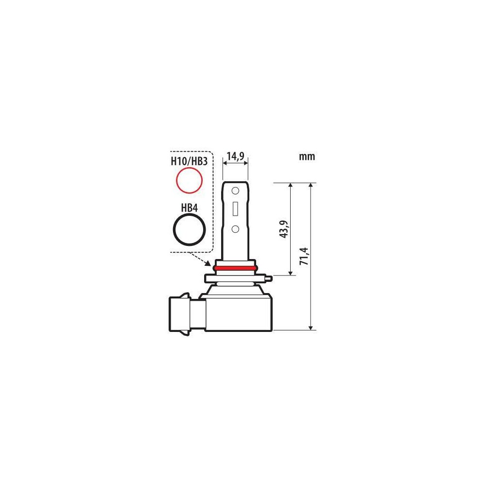 Lampa - Λάμπα H10/HB3/HB4 12V PY20d/P20d/P22d 1550/900lm 6500K Halo LED Quick-Fit Hyper Series με Παθητική Ψύξη - 1 Τεμ. (L5768.6)