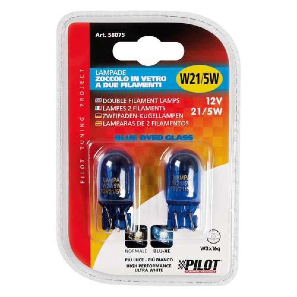 ΠΡΟΣΦΟΡΑ W21/5W 12V 21/5W W3x16q ΚΑΡΦΩΤΟ ΜΠΛΕ BLUE DYED-GLASS 2ΤΕΜ. BLISTER
