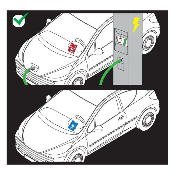 ΧΡΟΝΟΜΕΤΡΗΤΗΣ PARKING & ΦΟΡΤΙΣΗΣ ΗΛΕΚΤΡΙΚΟΥ ΟΧΗΜΑΤΟΣ PARK & CHARGE 2in1 (PARKING TIMER) 110x150mm