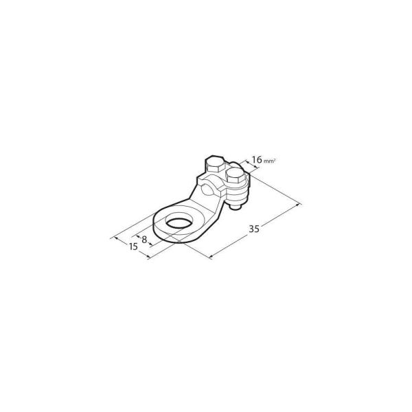 ΑΚΡΟΔΕΚΤΕΣ ΚΑΛΩΔΙΩΝ ΜΠΑΤΑΡΙΑΣ 16mm²  ΜΕ ΤΡΥΠΑ 8mm ΜΕ ΠΛΑΚΑ ΣΥΣΦΙΞΗΣ 2ΤΕΜ