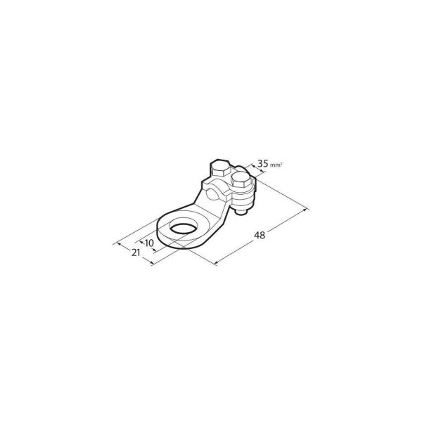 ΑΚΡΟΔΕΚΤΕΣ ΚΑΛΩΔΙΩΝ ΜΠΑΤΑΡΙΑΣ 35mm²  ΜΕ ΤΡΥΠΑ 10mm ΜΕ ΠΛΑΚΑ ΣΥΣΦΙΞΗΣ 2ΤΕΜ