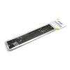 Amio - Πλαστικό Πλαίσιο Πινακίδας Κυκλοφορίας Inox Silver Εφέ Κουμπωτό με Τελάρο 53 x 12 cm για Εμπρός και Πίσω Πινακίδα Αυτοκινήτου - 1 τεμ. (01300/AM)