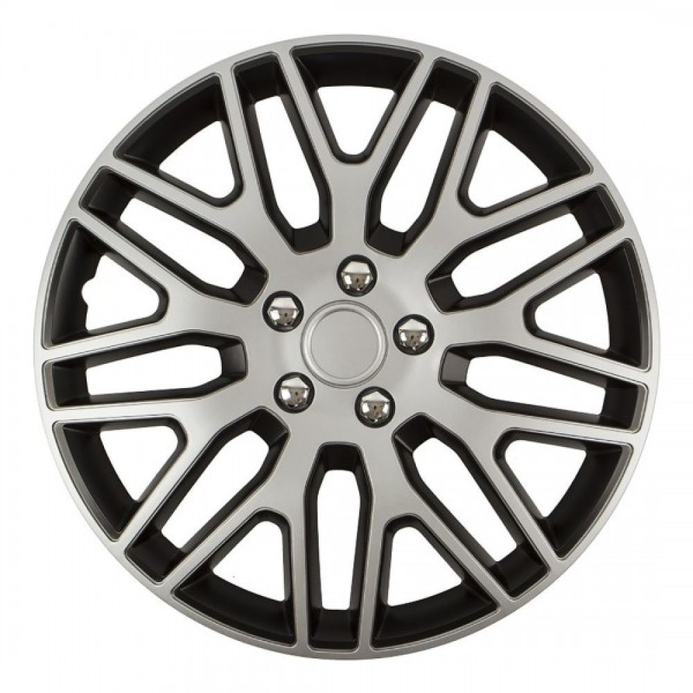 Amio - ΤΑΣΙΑ 15" DAKAR NC ΑΣΗΜΙ/ΜΑΥΡΟ - ΣΕΤ 4ΤΕΜ ΣΕ KOYTI (8507/AM)