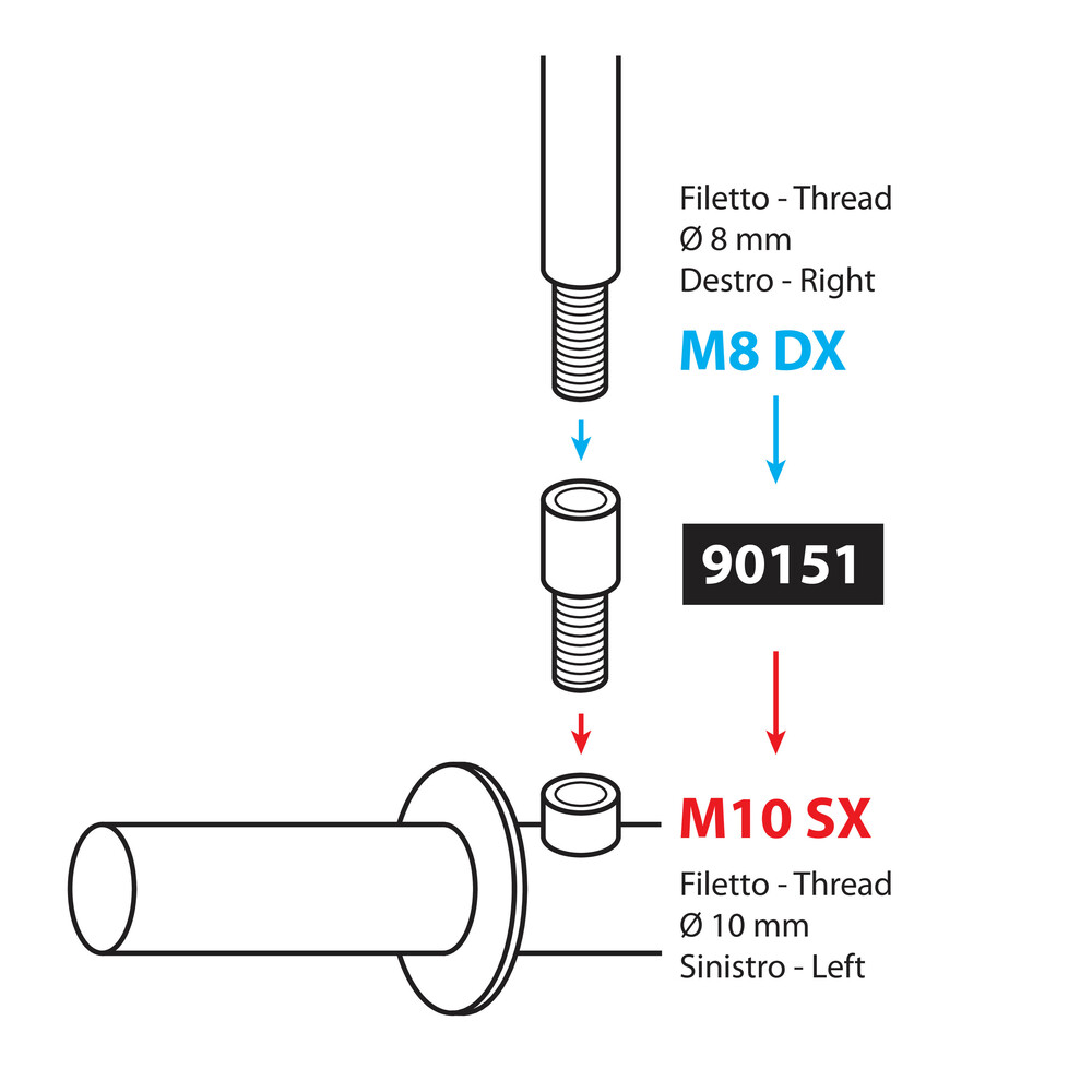 ΑΝΤΑΠΤΟΡΑΣ ΓΙΑ ΚΑΘΡΕΠΤΗ ΜΗΧΑΝΗΣ M8 DX-M10 SX -1ΤΕΜ
