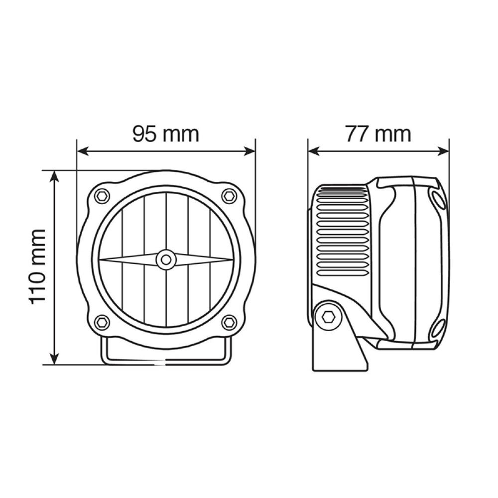 Lampa - Προβολείς Aux LED MAX LUM 2 Fog Beam 12V 2 LED 10W 740lm 6000K με Βάση Στήριξης, Στεγανότητα IP67 και Έγκριση E1 - 2 Τεμ. (9046.1-LM)