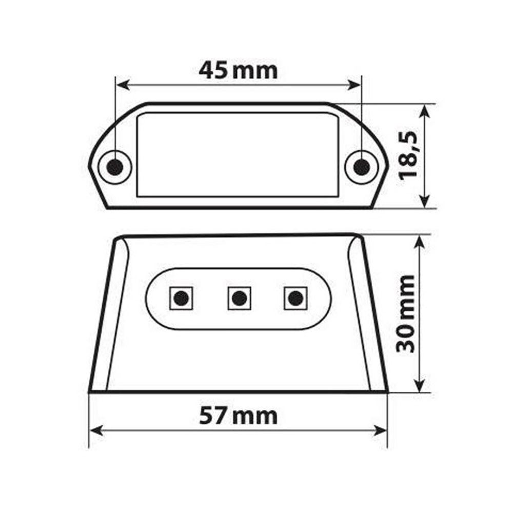 ΦΩΣ ΠΙΝΑΚΙΔΑΣ (ΠΛΑΦΟΝΙΕΡΑ) MOTO A-LON  12V 3LED SMD 57x30mm ΛΕΥΚΟ ΦΩΣ/ΜΑΥΡΟ ΧΡΩΜΑ 1ΤΕΜ