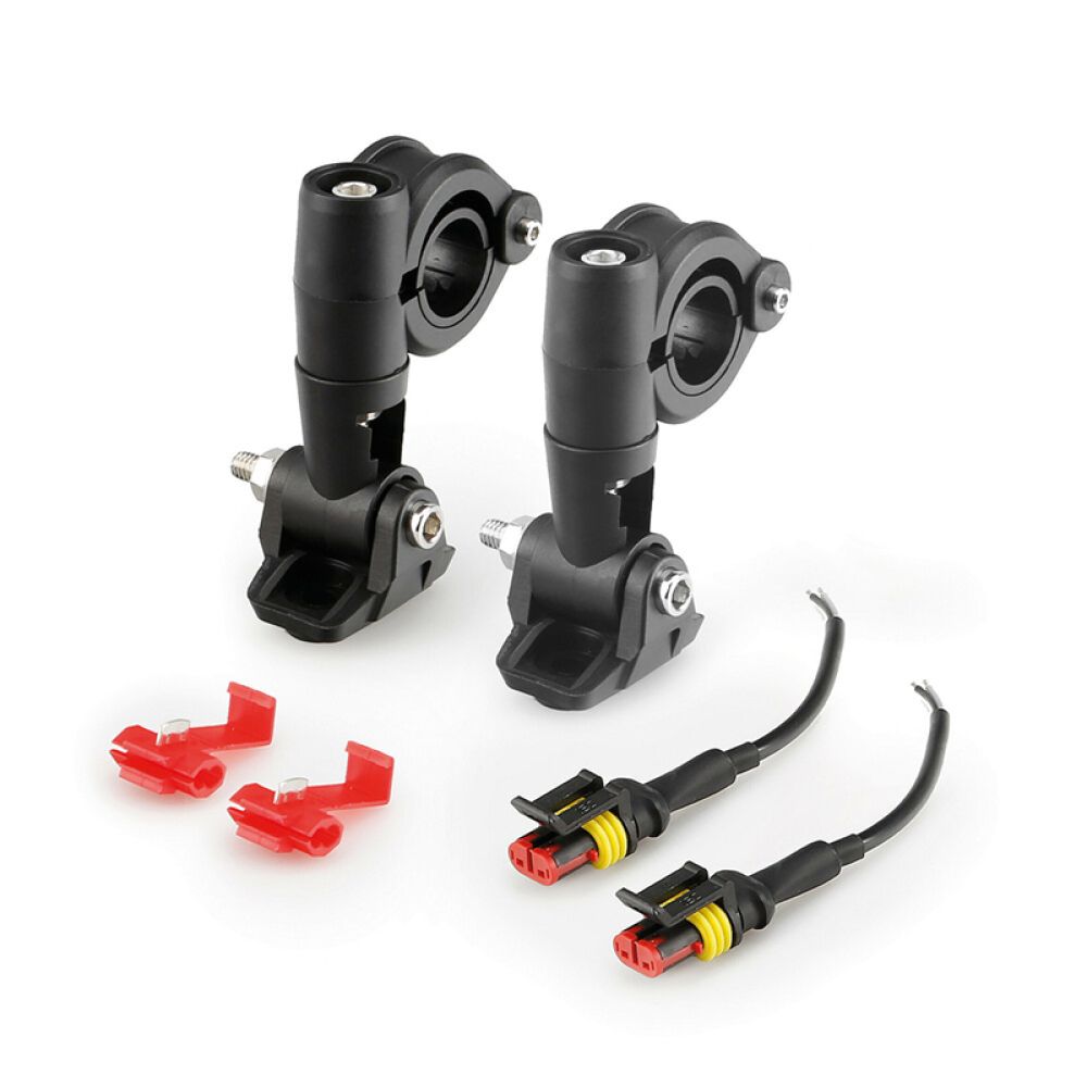 Lampa - Προβολείς Ομίχλης Moto FOG-X1 12V 20W 2123lm 6000-6500K Φ76mm 4 LED Αδιάβροχοι IP68 με Καλωδίωση και Βάσεις Φ24-26mm - Σετ 2 Τεμ. (9158.1-LM)