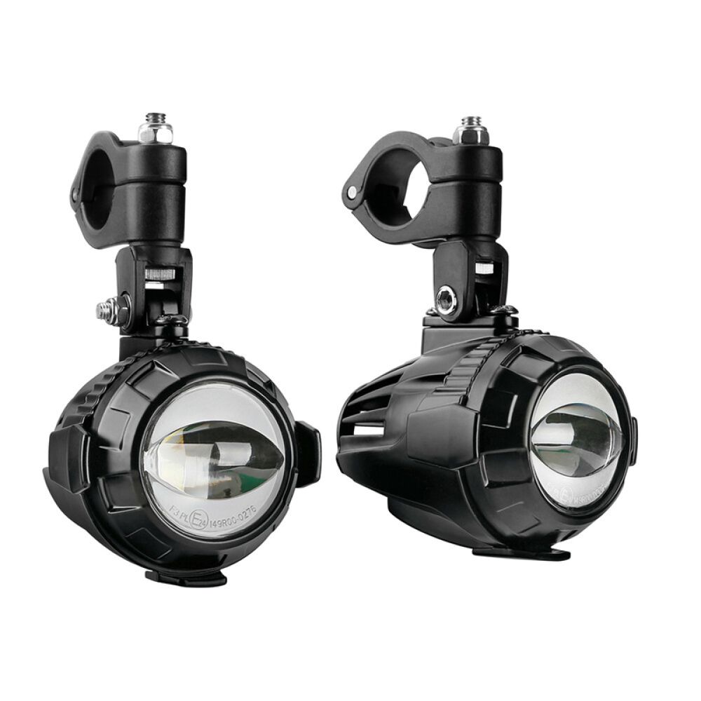Lampa - Προβολείς Ομίχλης Moto FOG-X2 12V 30W 2100lm 6000-6500K Φ71mm 1 LED Αδιάβροχοι IP68 με Καλωδίωση και Βάσεις Φ38-39mm - Σετ 2 Τεμ. (9158.2-LM)