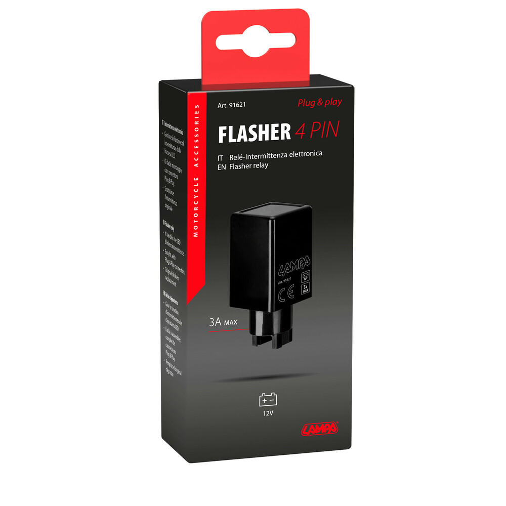 LED FLASHER (ΦΛΑΣΙΕΡΑ)  4PIN ΓΙΑ LED ΦΛΑΣ 12V 3A max PLUG & PLAY LAMPA - 1 ΤΕΜ.
