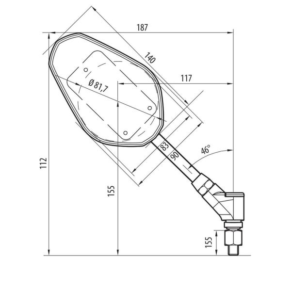 ΠΡΟΣΦΟΡΑ ΚΑΘΡΕΠΤΕΣ MOTO M10X1,25 DX TRIDENT LAMPA - 2 ΤΕΜ