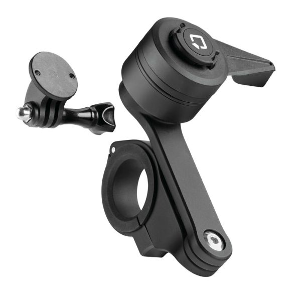 Διπλή Βάση Στήριξης Κινητού και Action Camera Combo 2.0 της σειράς Titan Optiline για Τιμόνι Μηχανής ή Ποδηλάτου με διάμετρο από 22 mm έως 35 mm με 3D αντικραδασμικό σύστημα dampener και σύστημα Duolock 2.0, συμβατή με Θήκες ή Αντάπτορες Κινητού Optiline