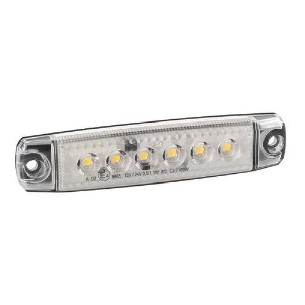 ΦΩΣ ΟΓΚΟΥ 6LED ΛΕΥΚΟ 12/24V 96mm ΑΔΙΑΒΡΟΧΟ 1ΤΕΜ.