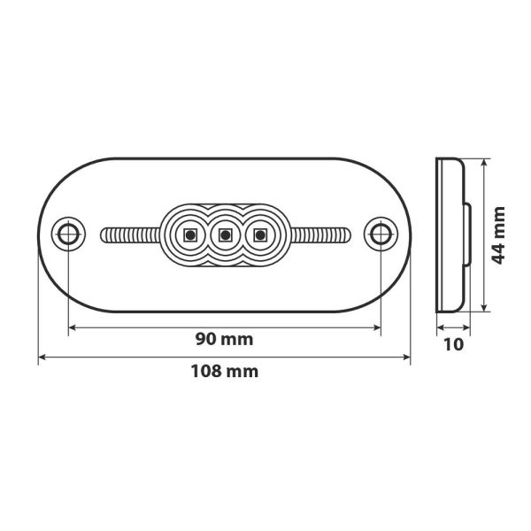 ΦΩΣ ΟΓΚΟΥ ΦΟΡΤΗΓΟΥ 24V 5LED 108x44mm ΛΕΥΚΟ ΑΔΙΑΒΡΟΧΟ LAMPA -1ΤΕΜ.