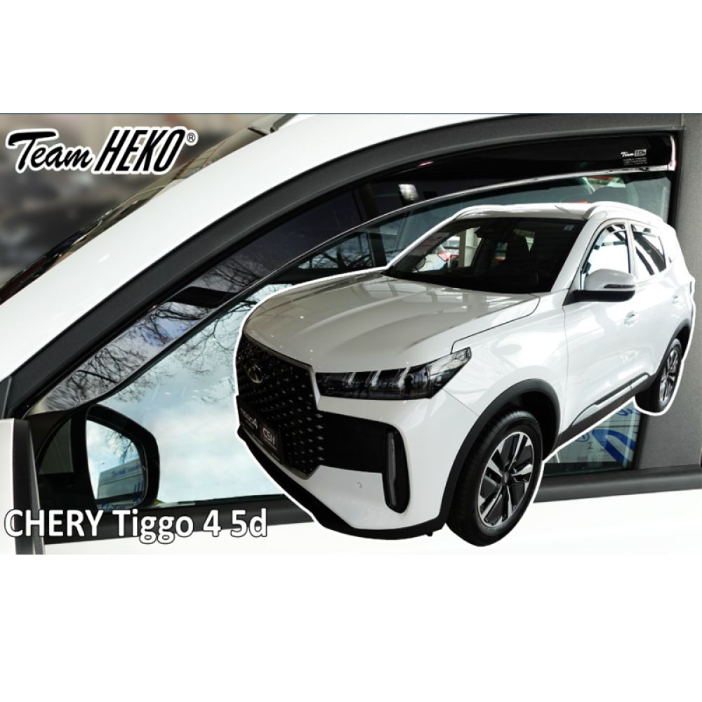 Heko - Ανεμοθραύστες για Chery Tiggo 4 2024 > 5πορτο / SUV Ζευγάρι Αυτοκινήτου Από Εύκαμπτο Φιμέ Πλαστικό - 2 τεμ. (ΑΝΕΜ.25412)
