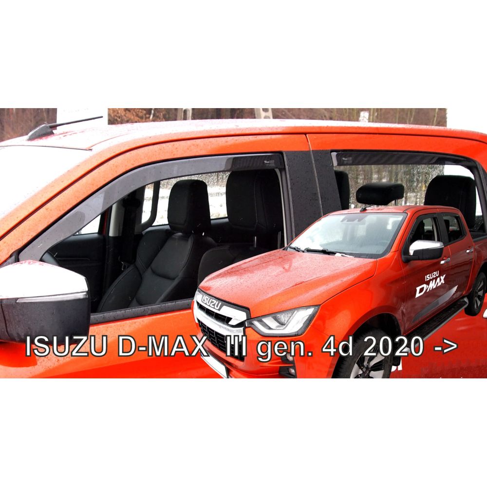 ΑΝΕΜΟΘΡΑΥΣΤΕΣ ΓΙΑ ISUZU D-MAX 4D 2020+  ΣΕΤ ΑΥΤΟΚΙΝΗΤΟΥ ΑΠΟ ΕΥΚΑΜΠΤΟ ΦΙΜΕ ΠΛΑΣΤΙΚΟ HEKO - 4 ΤΕΜ.