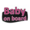 BABY ON BOARD ΑΥΤΟΚΟΛΛΗΤΟ ΕΞΩΤΕΡΙΚΗΣ ΧΡΗΣΗΣ 13,1 Χ 8,3cm ΦΟΥΞΙΑ/ΜΑΥΡΟ/ΧΡΩΜΙΟ ΜΕ ΕΠΙΚΑΛΥΨΗ ΕΠΟΞΕΙΔΙΚΗΣ ΡΥΤΙΝΗΣ (ΥΓΡΟ ΓΥΑΛΙ) - 1 ΤΕΜ.