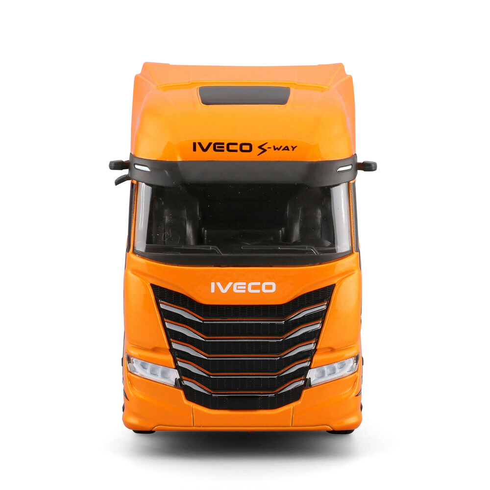 Lampa - Μινιατούρα νταλίκα Iveco S-Way 1:43 σε πορτοκαλί/μαύρο χρώμα Burago - 1 τεμ. (L.BU32208)