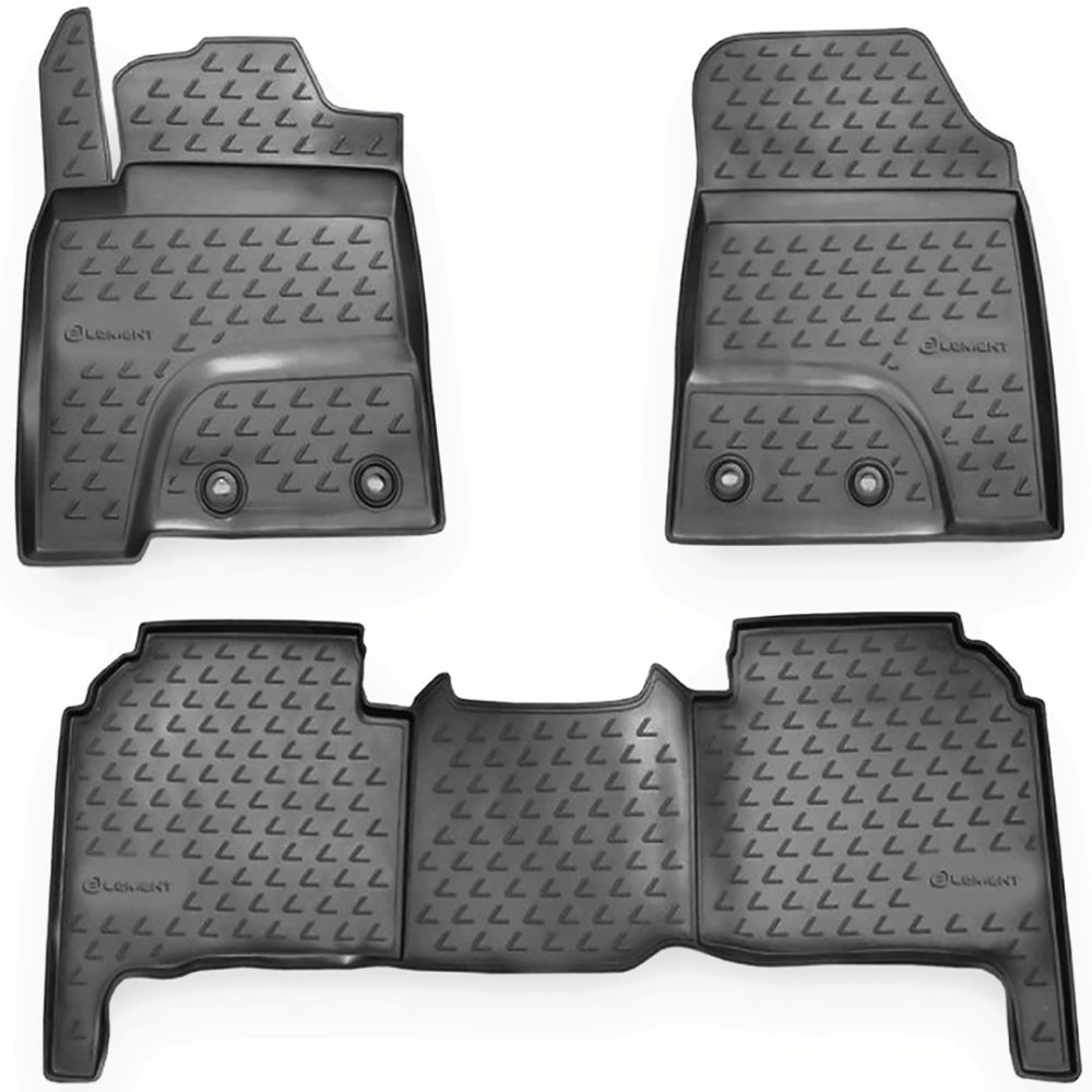 ΠΑΤΑΚΙΑ ΣΕ ΣΚΑΦΗ TPE ΛΑΣΤΙΧΟ ΓΙΑ LEXUS LX570 2012+  ΣΕ ΑΝΘΡΑΚΙ ΣΚΟΥΡΟ ΓΚΡΙ ΧΡΩΜΑ NOVLINE - 3 ΤΕΜ.