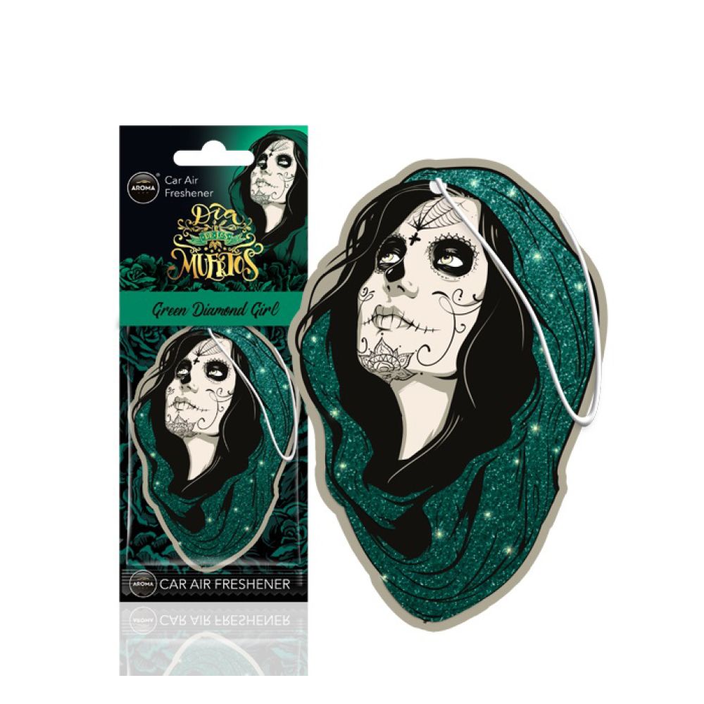 Amio - ΑΡΩΜΑΤΙΚΟ ΚΡΕΜΑΣΤΟ AROMA CAR MUERTOS GREEN DIAMONT GIRL - 1 TEM. (A83279/AM)