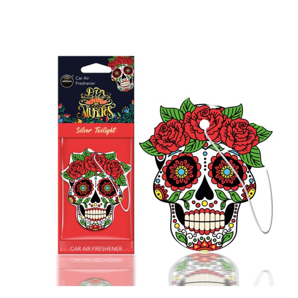 Amio - ΑΡΩΜΑΤΙΚΟ ΚΡΕΜΑΣΤΟ AROMA CAR MUERTOS SILVER TATTOO - 1 TEM. (A83118/AM)