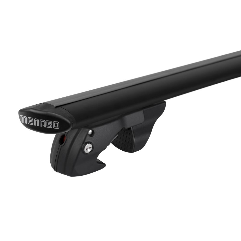 Menabo – Μπάρες Οροφής Αλουμινίου Fender 118 cm Σε Μαύρο Χρώμα Για BMW Serie 5 Touring (E61) 04/2004 > 05/2010 5πορτο / Station Wagon Με Raised Rails - 2 Τεμ. (14660/MB)