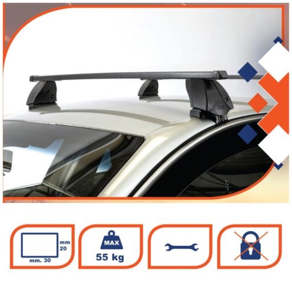 KIT ΜΕ ΜΠΑΡΕΣ ΟΡΟΦΗΣ ΓΙΑ SMART FOR FOUR W453 5D 14+ ΣΙΔΗΡΟΥ K39 (BSM130-K04)