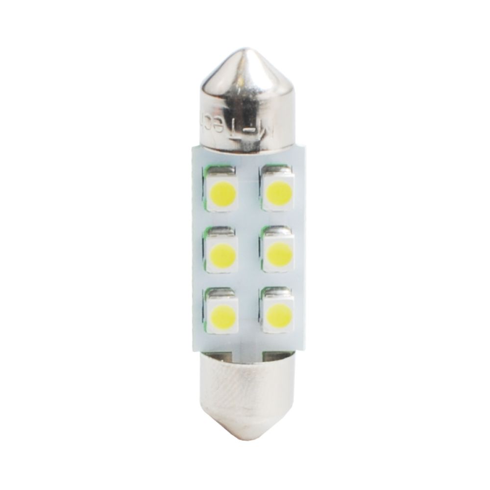 ΛΑΜΠΑΚΙΑ ΠΛΑΦΟΝΙΕΡΑΣ C5W/C10W 12V 0,48W SV8,5 36mm LED 6xSMD3528 ΛΕΥΚΟ 1ΤΕΜ.