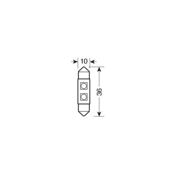 ΛΑΜΠΑΚΙ ΠΛΑΦΟΝΙΕΡΑΣ C5W 12V 10x36mm HYPER-LED6 ΛΕΥΚΟ 2SMDx3chips (ΔΙΠΛΗΣ ΠΟΛΙΚΟΤΗΤΑΣ- CAN-BUS) 1ΤΕΜ.