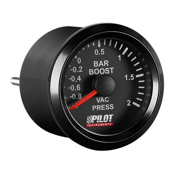 ΜΠΑΡΟΜΕΤΡΟ ΑΝΑΛΟΓΙΚΟ ΜΑΥΡΟ ΜΕ ΛΕΥΚΟ ΦΩΣ BLACK ANALOGUE SERIES 9-32V 52mm