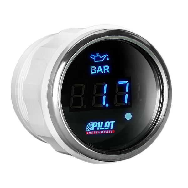 ΟΡΓΑΝΟ ΠΙΕΣΗΣ ΛΑΔΙΟΥ ΨΗΦΙΑΚΟ ΜΑΥΡΟ ΜΕ ΛΕΥΚΟ ΦΩΣ BLACK DIGITAL SERIES 9-32V 52mm