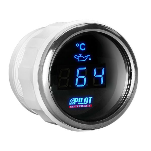 ΟΡΓΑΝΟ ΘΕΡΜΟΚΡΑΣΙΑΣ ΛΑΔΙΟΥ ΨΗΦΙΑΚΟ ΜΑΥΡΟ ΜΕ ΛΕΥΚΟ ΦΩΣ BLACK DIGITAL SERIES 9-32V 52mm