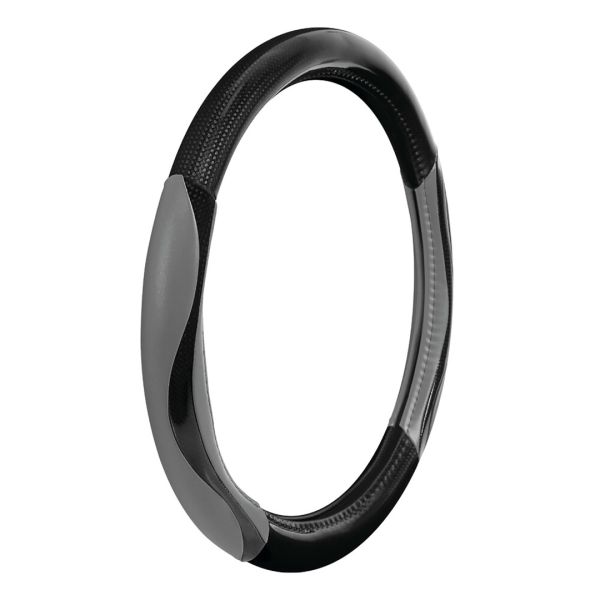 Lampa Κάλυμμα Τιμονιού Αυτοκινήτου Silverstone 37-39εκ. Άοσμο Με Carbon πρόσθετα λαβές Ultra-soft Skeentex Γκρι 1-τεμ. (L3294.5)