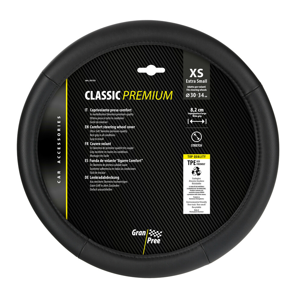 ΠΡΟΣΦΟΡΑ Lampa Κάλυμμα Τιμονιού Αυτοκινήτου Classic Premium 30/34εκ. Άοσμο με διάτρητες λαβές Ultra soft Skeentex Μαύρο με Μαύρη Ραφή 1-τεμ. (L3315.3)