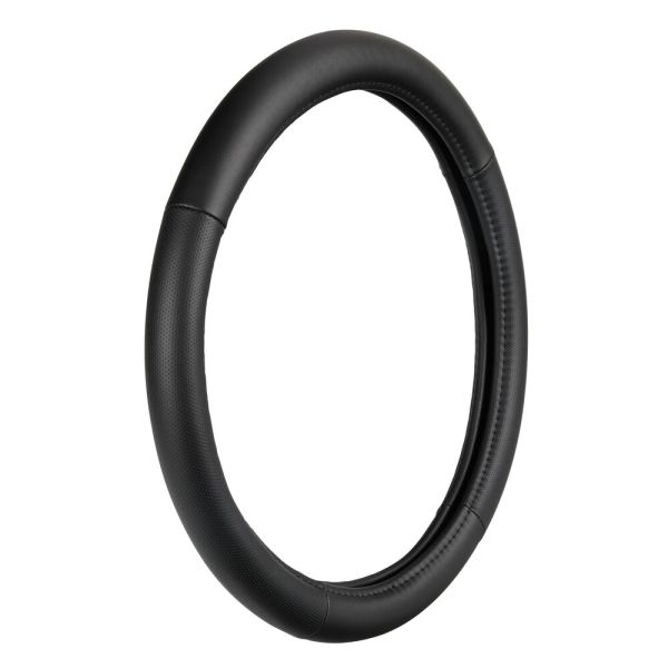 Lampa Κάλυμμα Τιμονιού Αυτοκινήτου Classic Premium 35/37εκ. Άοσμο με διάτρητες λαβές Ultra soft Skeentex Μαύρο με Μαύρη Ραφή 1-τεμ. (L3315.4)