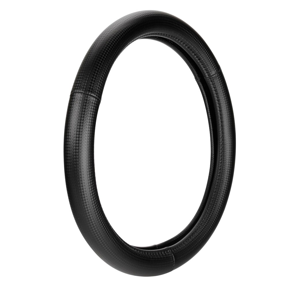 ΚΑΛΥΜΜΑ ΤΙΜΟΝΙΟΥ RACING PREMIUM BLACK (Μ) 37/39cm ΣΥΝΘΕΤΙΚΟ ΔΕΡΜΑ SKEENTEX ΜΑΥΡΟ/CARBON LOOK LAMPA  - 1 ΤΕΜ.