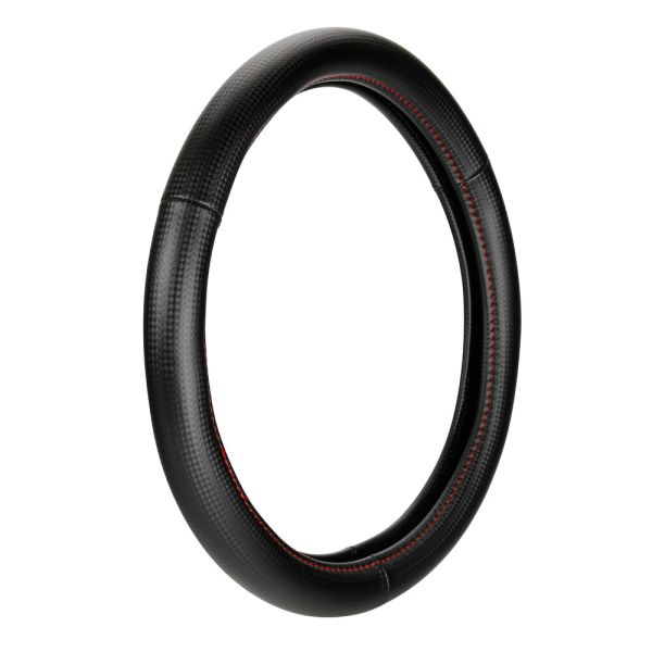 Lampa Κάλυμμα Τιμονιού Αυτοκινήτου Racing Premium 35-37εκ. Άοσμο ανάγλυφο από Ultra soft Skeentex Μαύρο Κόκκινο 1-τεμ. (L3316.6)